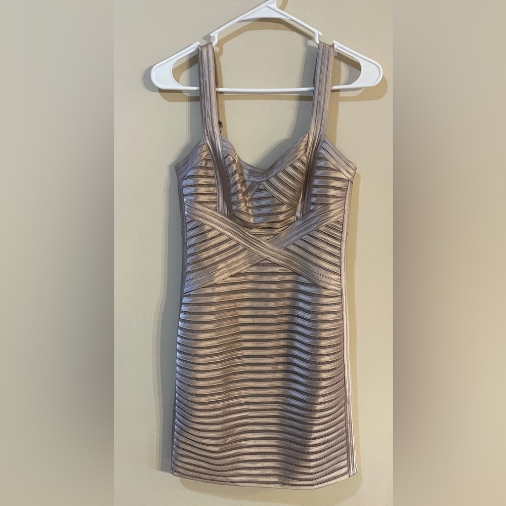BCBG nude dress